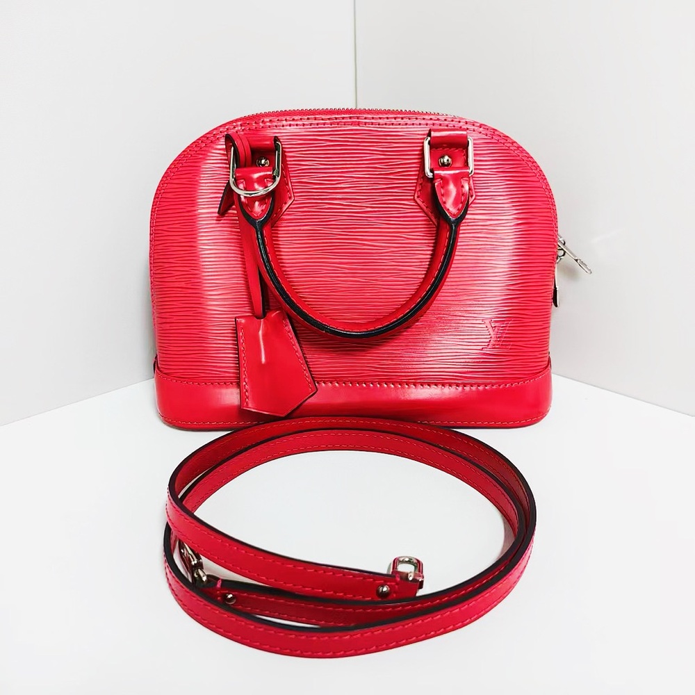 Louis Vuitton Red Epi Leather Alma BB Handbag